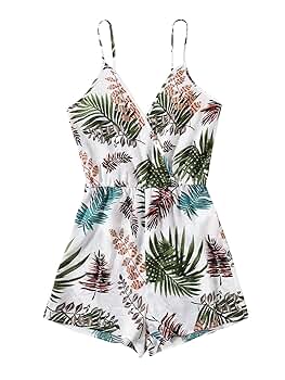 ^_^新品Floral Cozy Cami Romper M SHEIN Floral Print Belted Cami Romper Jumpsuit - Global Offers